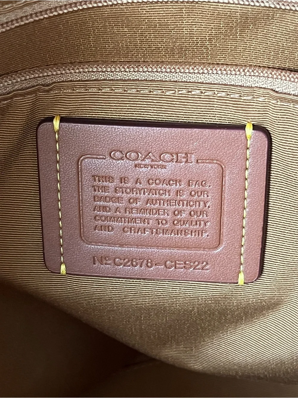 ✅Coach City Tote Bag With Gingham Print
